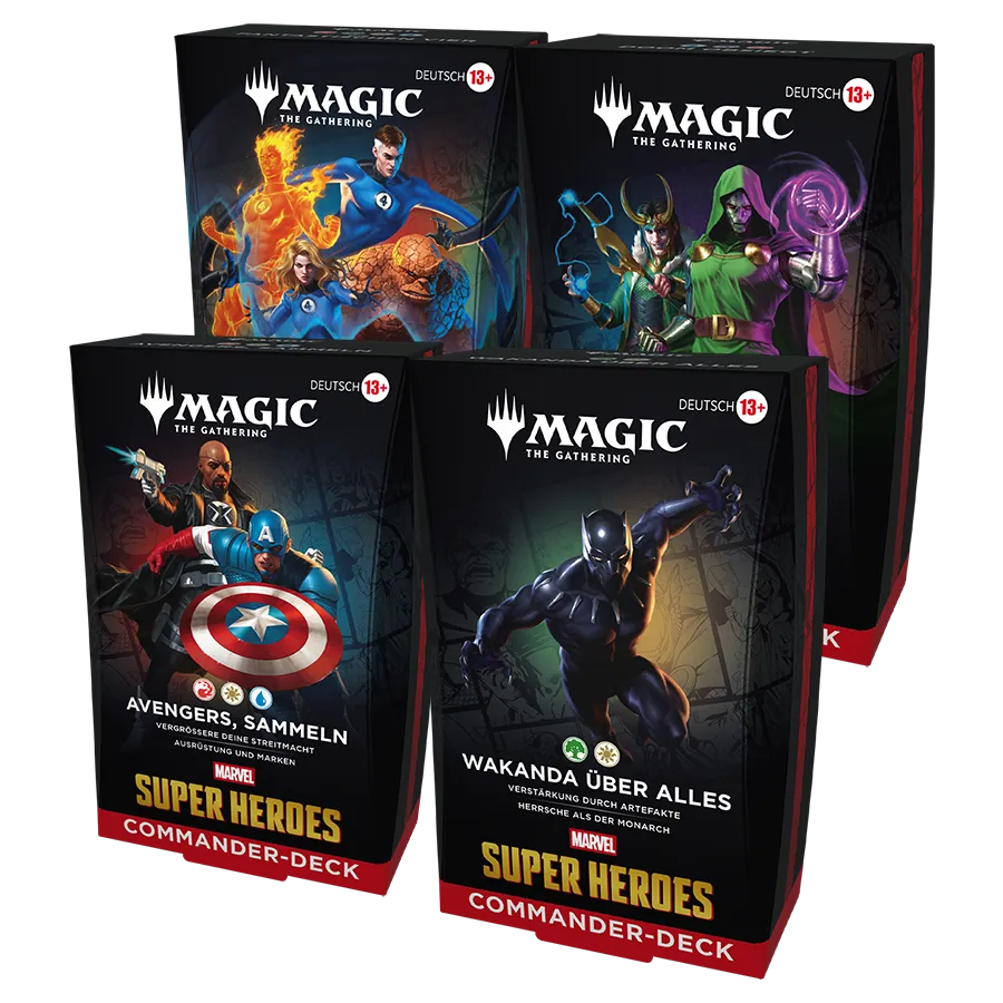 Magic: the Gathering - Marvel Super Heroes - Commander-Deck-Display (4 Decks) - deutsch