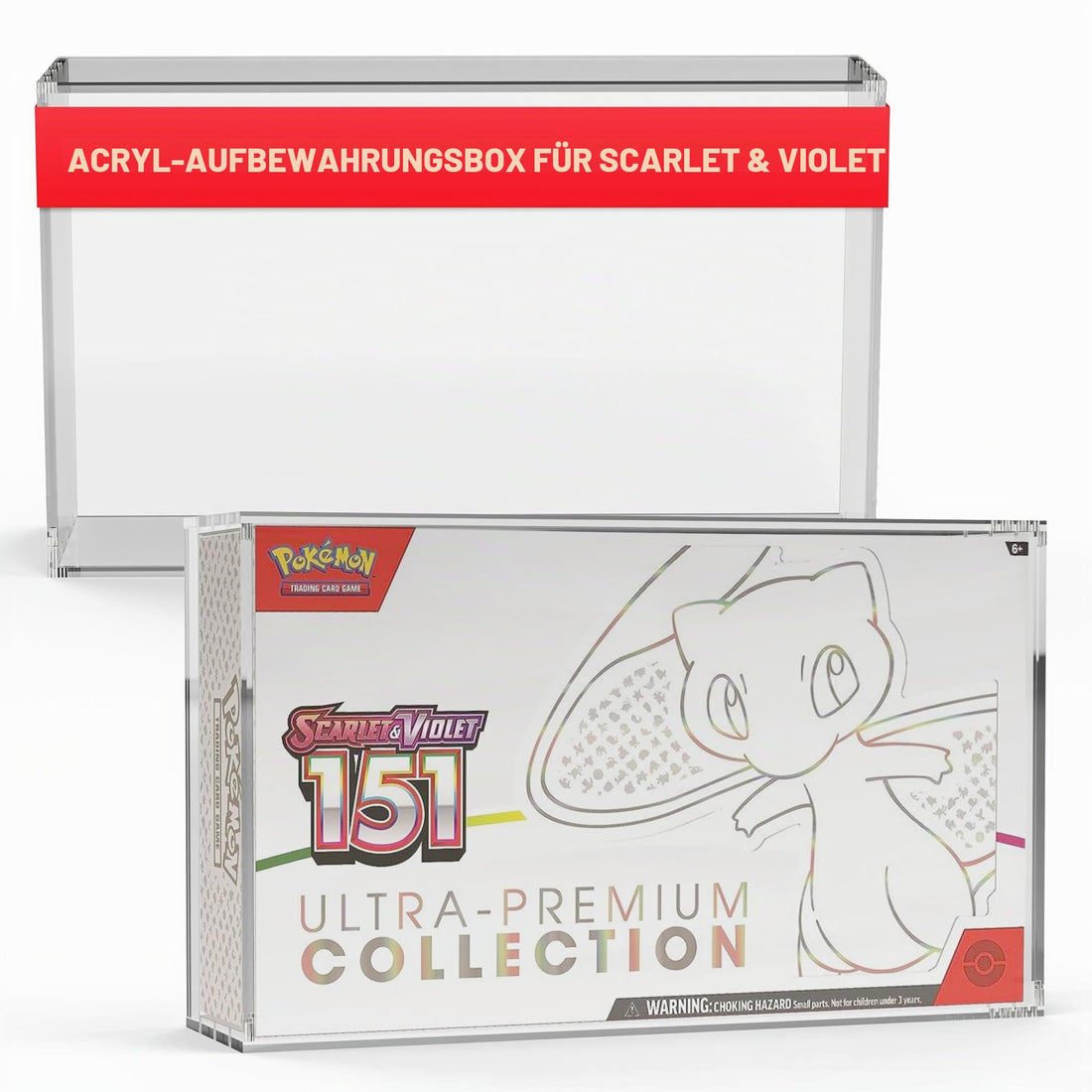 EVORETRO Vitrine Acryl Aufbewahrungsbox für Pokemon Scarlet und Violet 151 Ultra Premium Collection 1 Stück schützende staubdichte UV-beständige Vitrine
