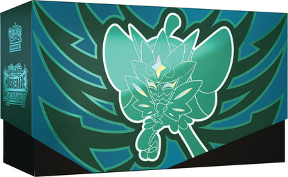 Pokémon-Sammelkartenspiel: Top-Trainer-Box Karmesin &amp; Purpur – Maskerade im Zwielicht (1 Vollbild-Promokarte mit Türkisgrüne-Maske-Ogerpon, 9 Boosterpacks &amp; Premium-Zubehör)