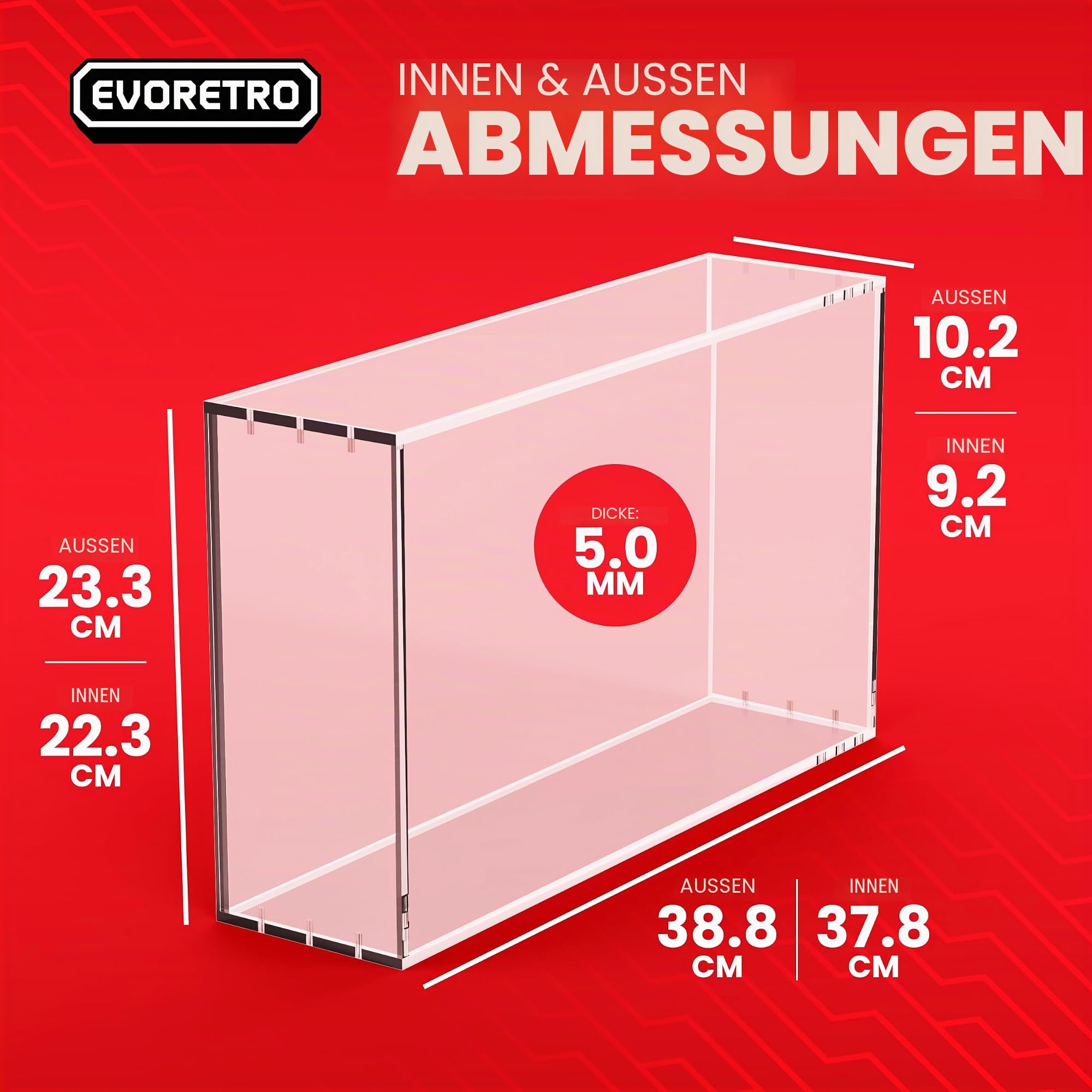 EVORETRO Vitrine Acryl Aufbewahrungsbox für Pokemon Scarlet und Violet 151 Ultra Premium Collection 1 Stück schützende staubdichte UV-beständige Vitrine
