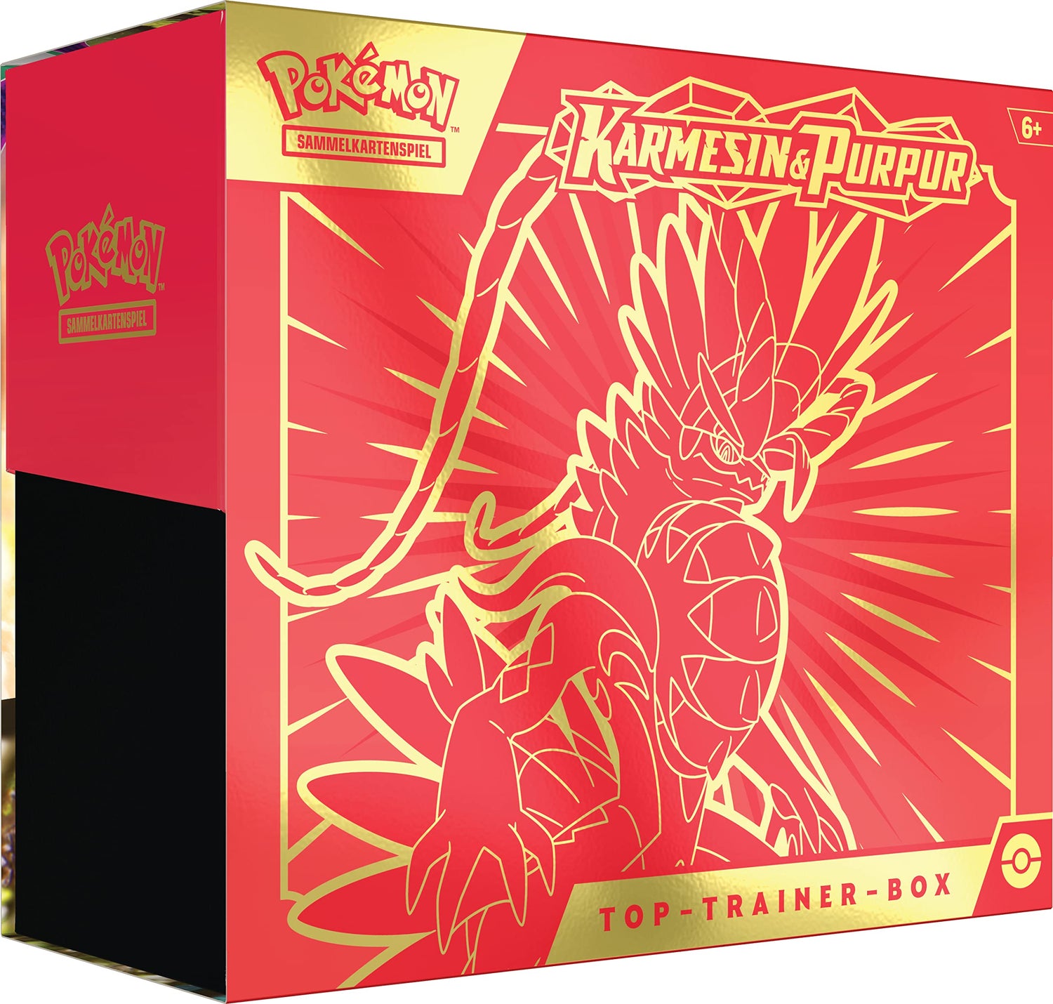 Pokémon-Sammelkartenspiel: Top-Trainer-Box Karmesin &amp; Purpur (Koraidon) (9 Boosterpacks &amp; Premium-Zubehör)