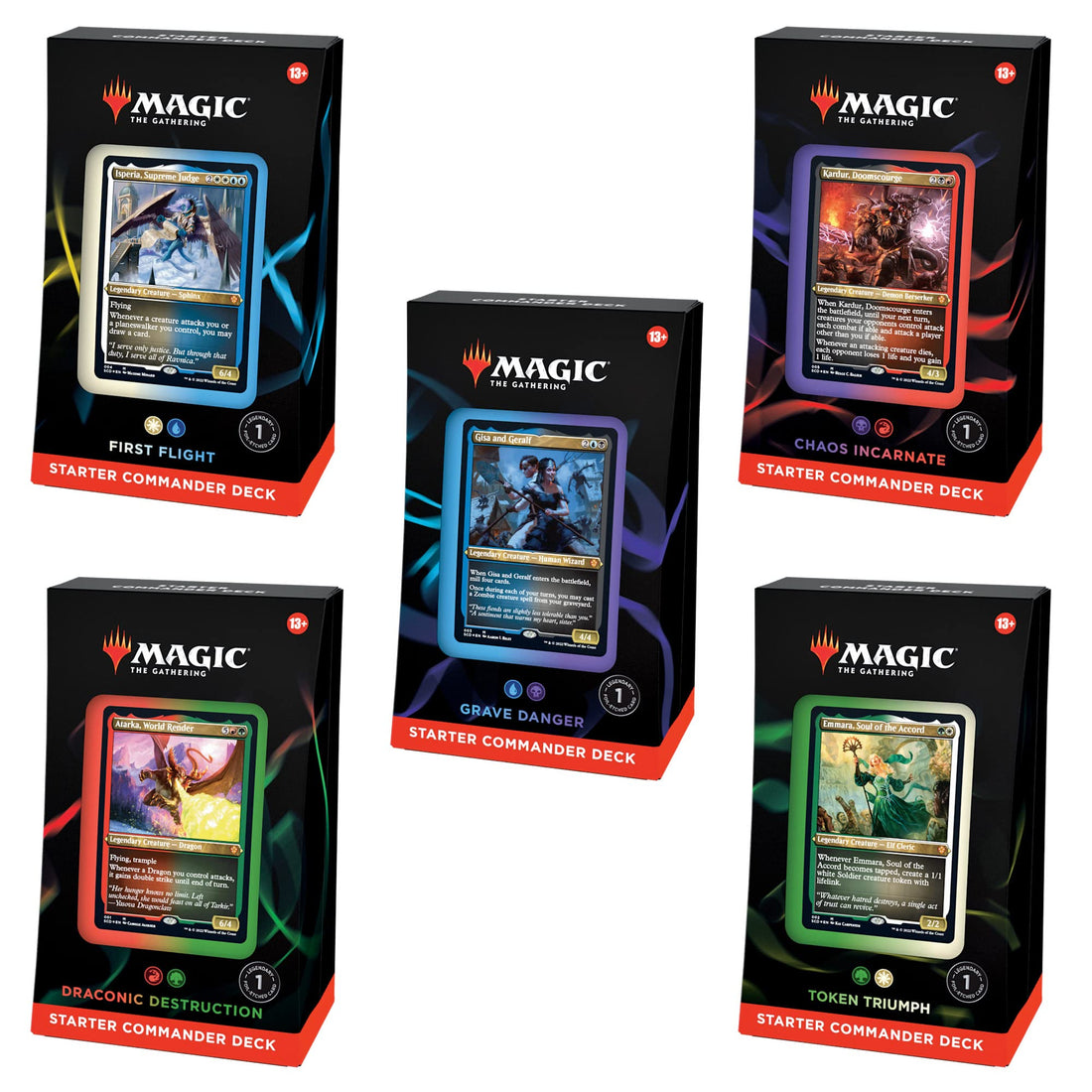 Magic: The Gathering Starter Commander Deck Bundle – Includes All 5 Decks