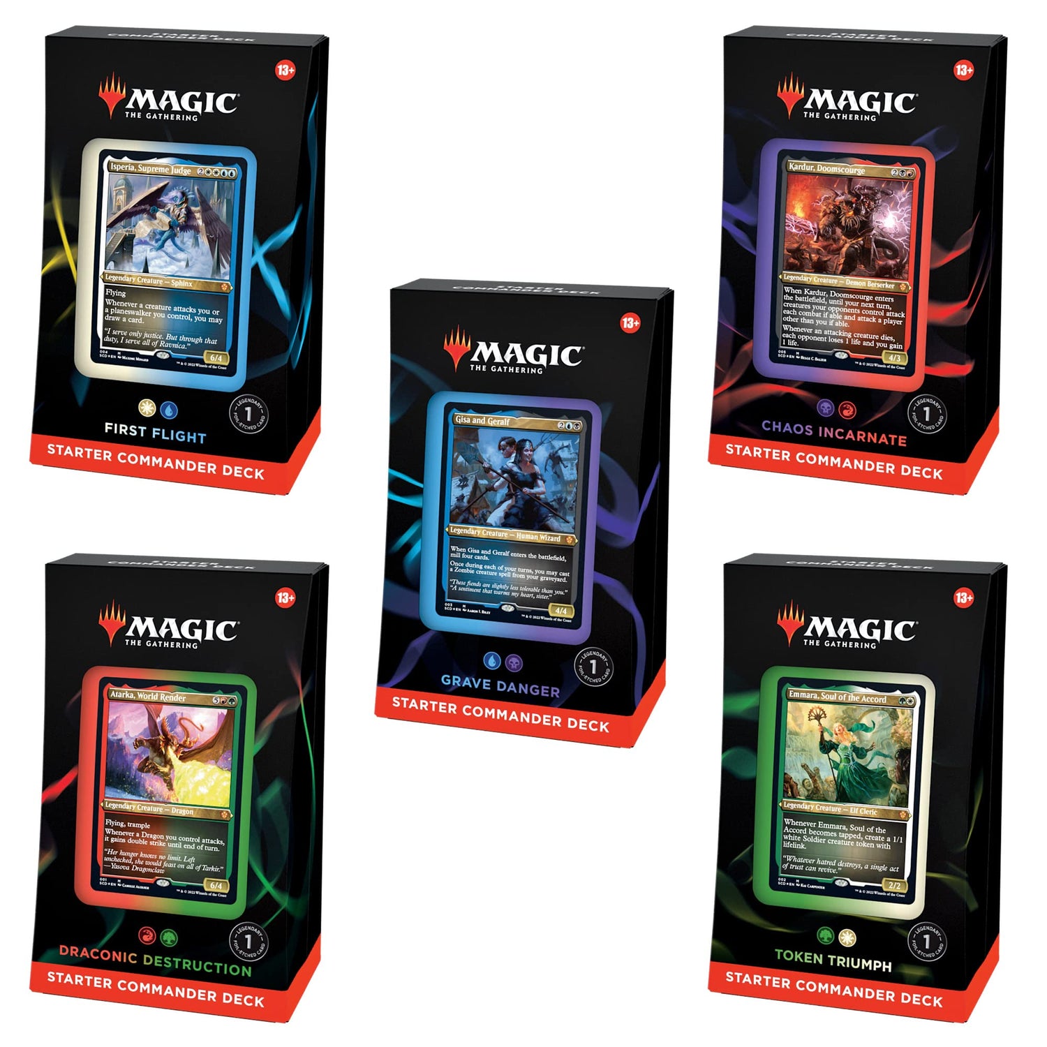 Magic: The Gathering Starter Commander Deck Bundle – Includes All 5 Decks