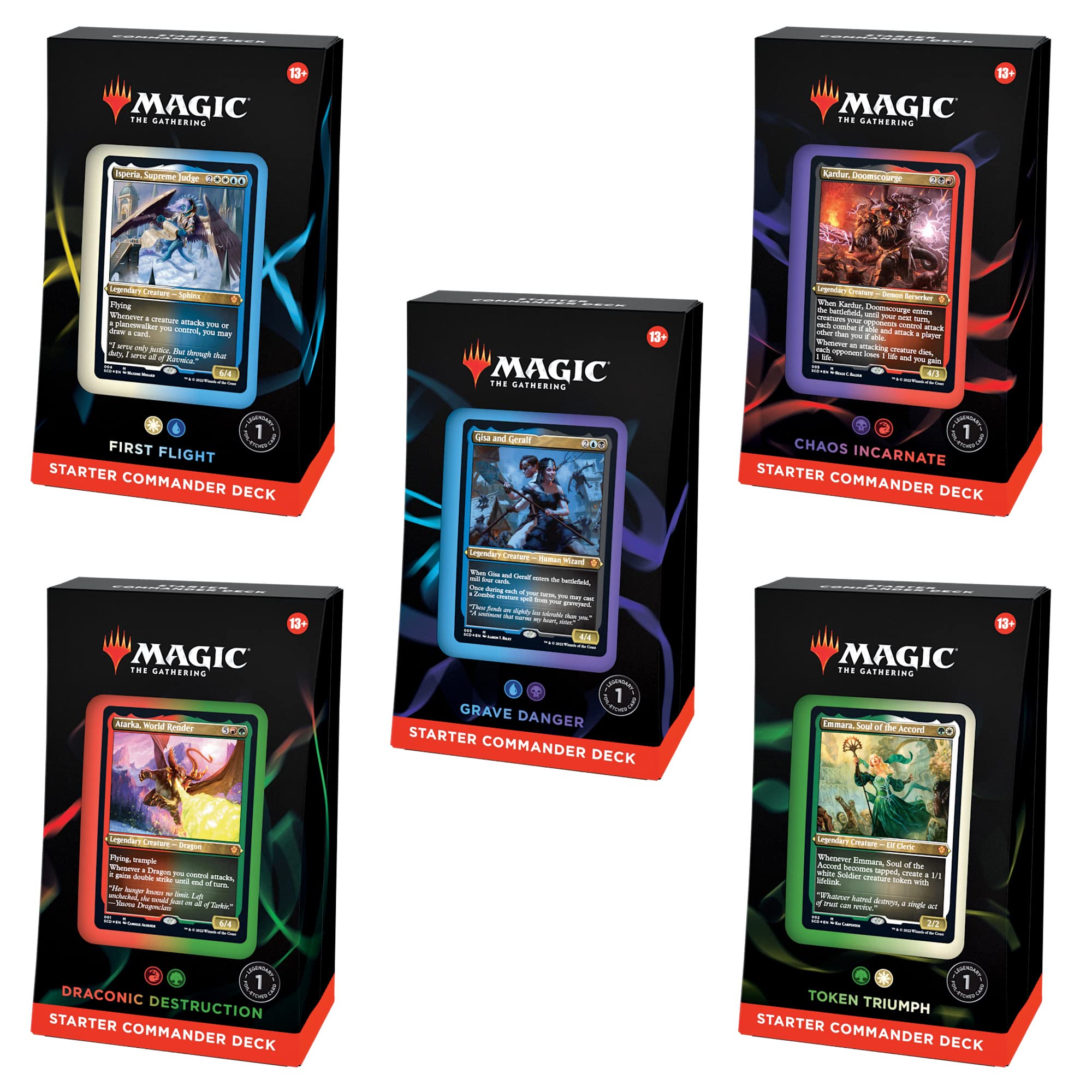 Magic: The Gathering Starter Commander Deck Bundle – Includes All 5 Decks