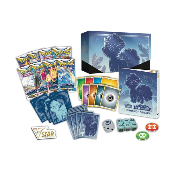 Pokémon Schwert &amp; Schild - Silberne Sturmwinde Top-Trainer-Box - DE